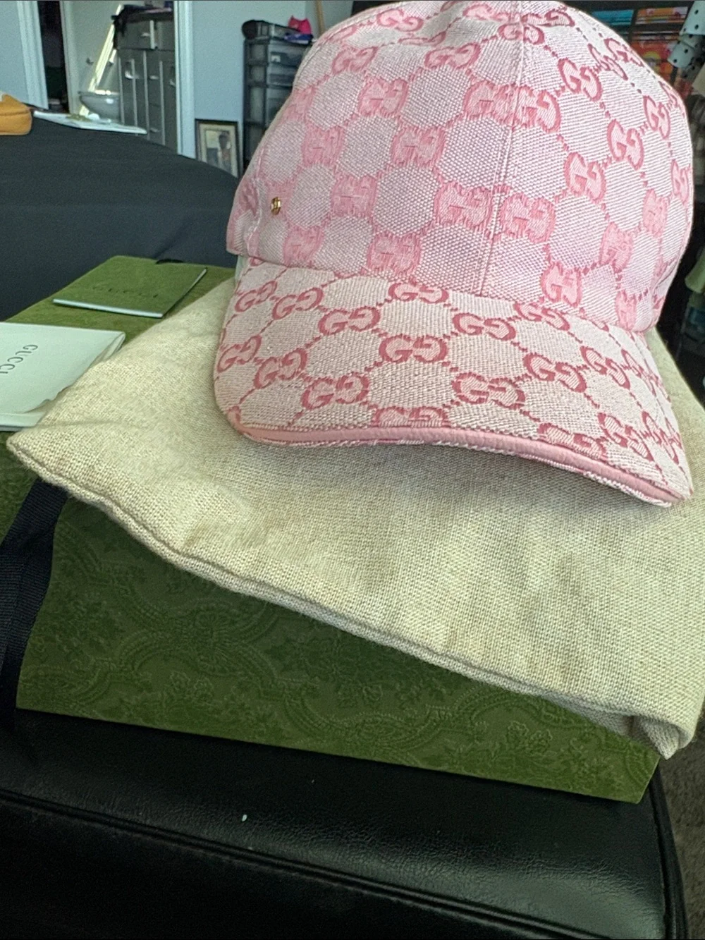 Gucci Pink GG Monogram Baseball Hat